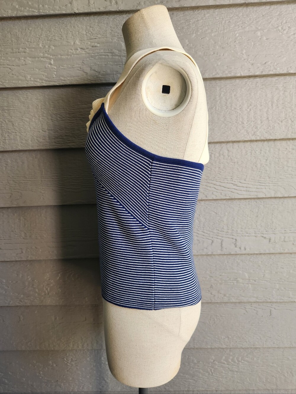 Sonia Rykiel Navy and Cream Striped Knit Tank Top - Picture 7 of 12
